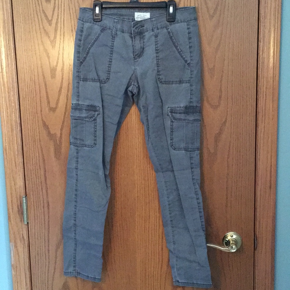 Skinny grey cargo pants
